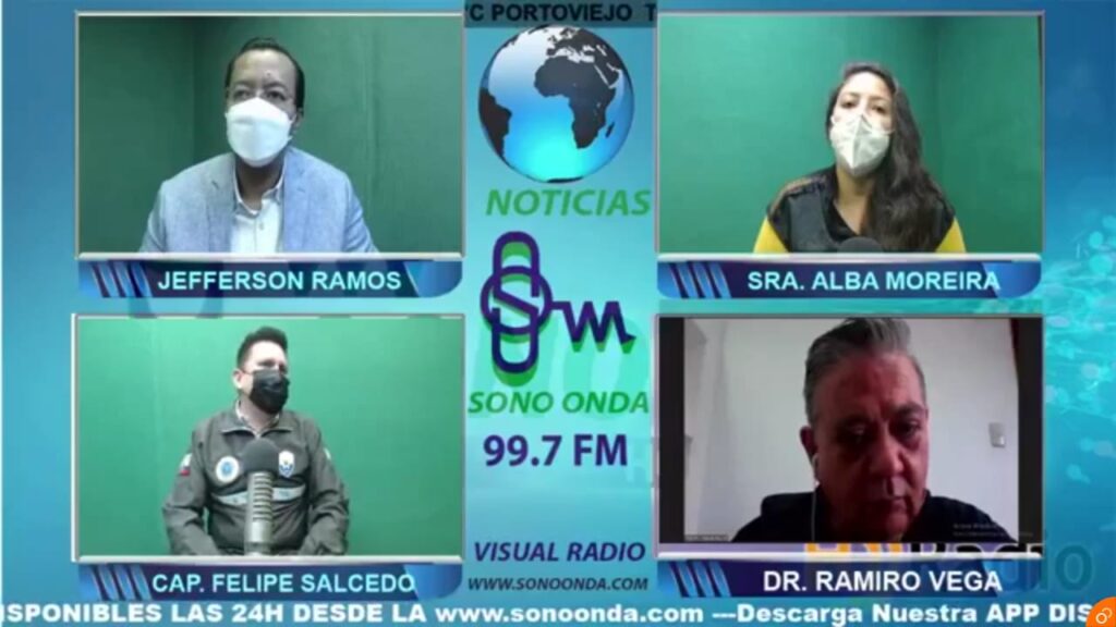 Entrevista en Sono Onda 99.7 FM con Alba Moreira y el capitán Felipe Salcedo.