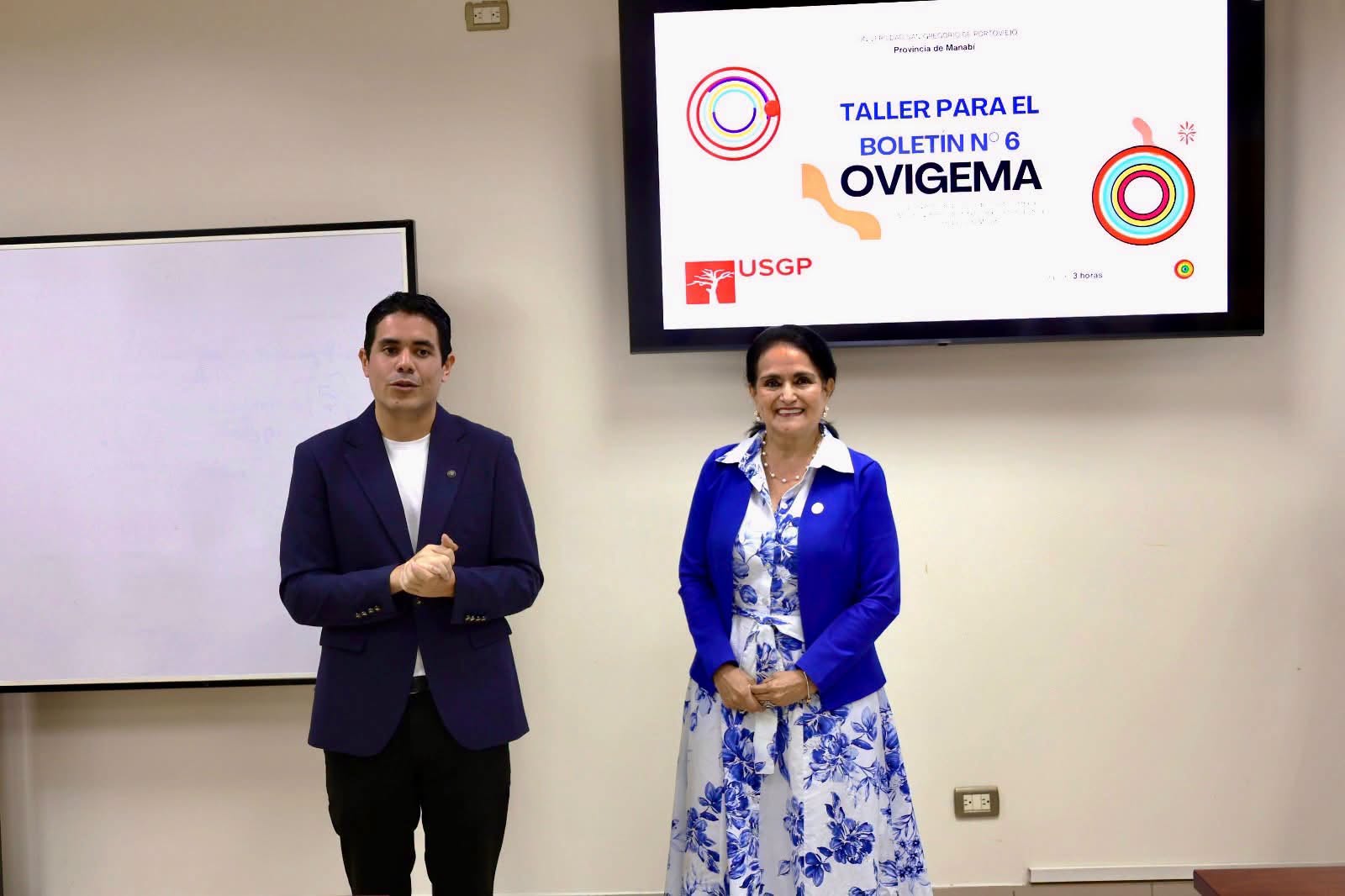 Apertura del taller frente a la pantalla «Taller para el Boletín N.º 6 OVIGEMA».